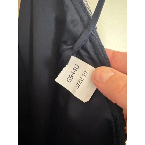 Amsale NWT Short Bridesmaid Prom Party Dress Navy Blue Halter Tulle Size 10 - Picture 7 of 12